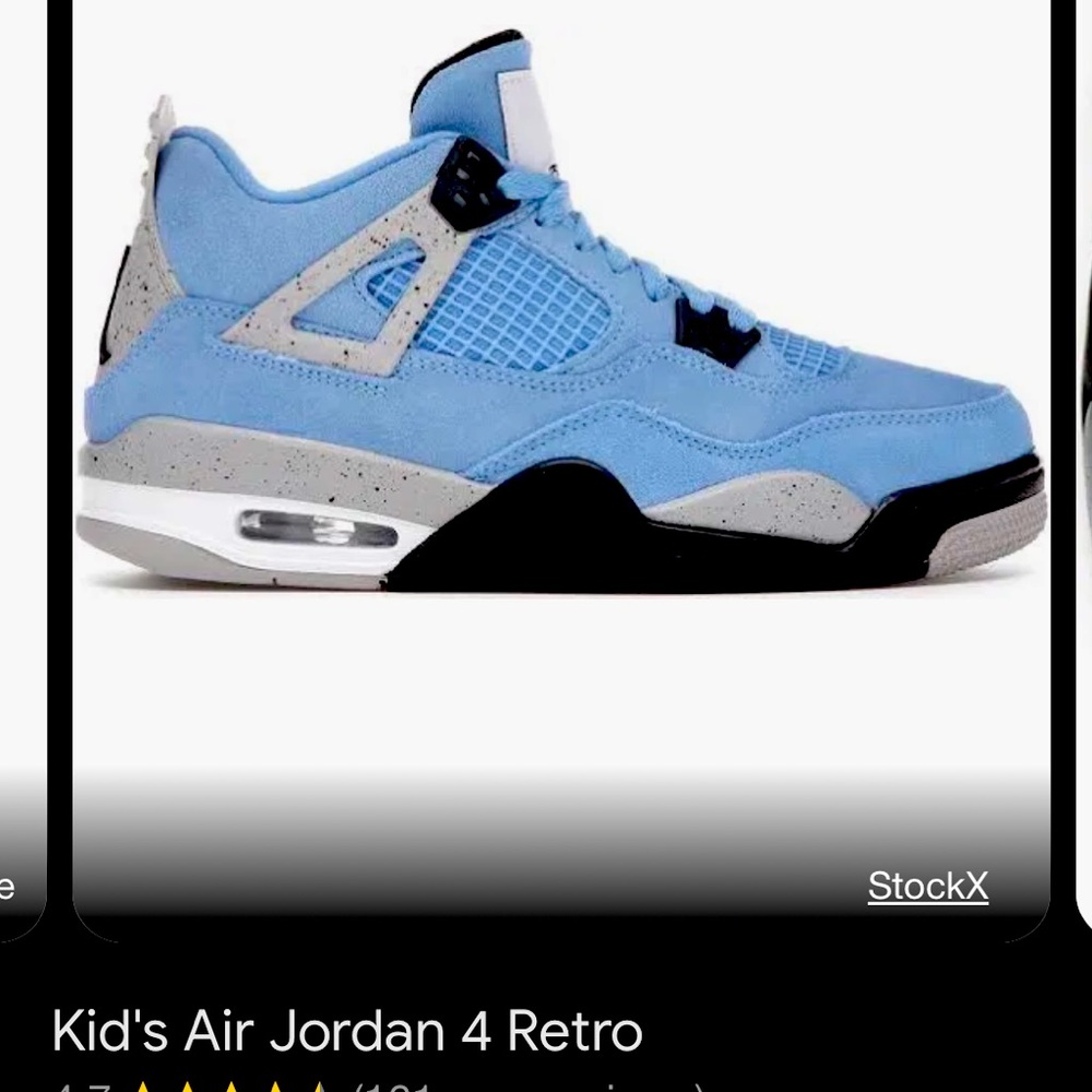 Kids Air Jordan Retro 4 sneakers in university blue